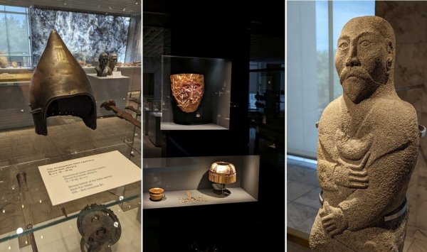 Древен шлем, златно съкровище, каменна скулптура - все наследство от златния век на Пътя на коприната