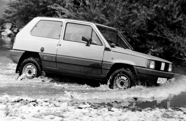 От прес службата на Fiat не се уморяват да повтарят, че това е първата толкова малка кола с 4х4. Това не е съвсем вярно - първото Suzuki Jimny се появява още през 1970, и е с почти 20 см по-късо. Но Panda с четирите си места, практичния багажник (280 литра) и ниската си цена, е на практика без аналог. 
