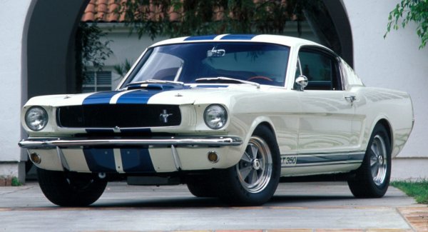 Когато човек се сети за оригиналния Shelby GT350 от 60-те години на миналия век, вероятно си представя бяла кола със сини ивици или черно със златисти. Във втория случай така бяха боядисани автомобилите от модела, поръчани от компанията за коли под наем &bdquo;Хертц&ldquo;. 
