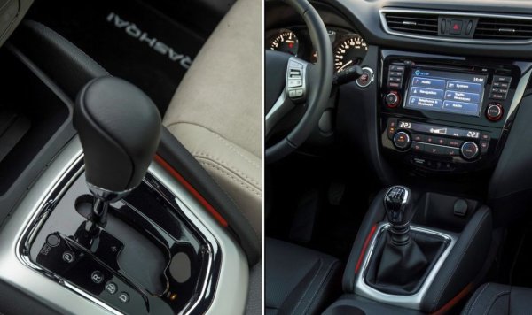 Огромното мнозинство автомобили са с т. нар. Xtronic - вариаторен безстепенен автоматик, произведен от Jatco, който е и най-честият източник на ядове в този модел. Само версиите след фейслифта с новия 1.3 турбо и 1.5 дизел предлагат като алтернатива 7-степенна роботизирана трансмисия с два съединителя, произвеждана от Getrag (7DCT300). Тя е далеч по-добрият избор, а ако търсите максимална надеждност, най-добре да заложите на 6-степенната ръчна трансмисия. 
Вариаторът от Jatco е в три различни варианта според модела, но и трите са, нека не бъдем твърде деликатни, боклук. Трансмисията никак не толерира високи натоварвания, но дори и при много ласкаво боравене пак трудно ще изкара до 150,000 километра (при версията Jatco JF016E, вървяща в комбинация с 2.0 бензин - даже и до 100,000 км). 
