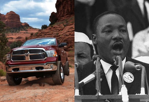 През 2018 Ram Trucks излъчи реклама за Super Bowl, озаглавена &bdquo;Bulit to Serve&ldquo; (&bdquo;Създаден да служи&ldquo;), включваща откъс от проповедта на д-р Мартин Лутър Кинг &bdquo;Drum Major Instinct&ldquo;. Рекламата имаше за цел да приведе марката в съответствие с посланието на Кинг за обслужване и безкористност.

Въпреки това, кампанията се сблъска с обратна реакция за използването на думите на Кинг за рекламиране на търговски продукт. В проповедта си той критикува рекламодателите, че използват &bdquo;основните инстинкти&ldquo; на хората за продажба на продукти. Въпреки че рекламата беше одобрена от съответните регулаторни огргани, мнозина счетоха за неуместно комерсиализирането на посланието на Кинг.