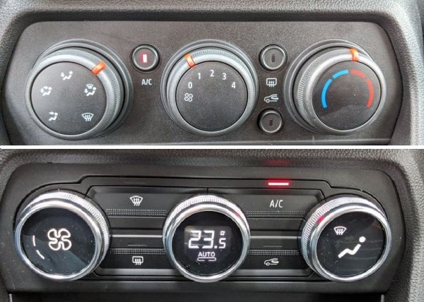 Управлението на климатика в ниво Essential и на климатроника в ниво Comfort