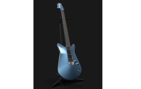 Изработена от алуминий и дърво, боядисана в течно синьо като шоу колата GT. Лоша новина за феновете на американската марка, които обичат да дрънкат &ndash; тази китара не се продава.
