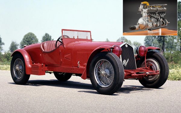 Редовият 8-цилиндров двигател, създаден от Виторио Джано за Alfa Romeo 8C през 1931 година, всъщност представлява два 4-цилиндрови агрегата, монтирани един зад друг и използващи общ картер. Моторът е задвижвал шампионските коли от всяко едно издание на „24 часа на Льо Ман” между 1931 и 1934 година, но се е използвал и при няколко високодинамични модела за пътищата.

Специално доработена версия на мотора се използвала и за машините на Alfa в Гран при надпреварите, но на сцената се появяват по-силните тимове Auto Union и Mercedes, които надделяват над италианците.