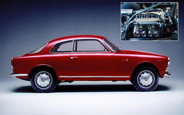 Изцяло алуминиевият двигател с двоен разпределителен вал, проектиран от Джузепе Бусо, дебютира в Alfa Romeo Giulietta през 1954 г. В това приложение той има обем от 1290 кубически сантиметра, който е най-малкия, използван за сериен автомобил. Версия с 1962 куб. см обем се използва за 2000 GTV през 1971.

От този двигател произлиза и мотора с 8 клапана Alfa Twin Spark.