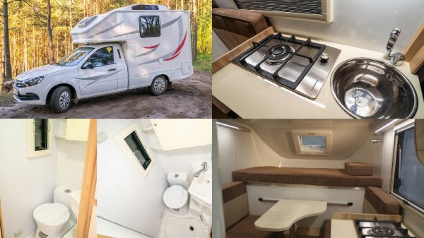 Вътрешното оборудване е сходно с онова при Hamster - има баня с душ и тоалетна, кухня, креват и отопление. 
