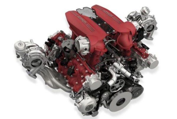 Първият турбодвигател, монтиран в сериен автомобил на Ferrari от 1987 насам. Може и да е загубил малко от звуковата магия на атмосферния му предшественик, но компенсира с почти 100 допълнителни коня и с чувствително по-добър въртящ момент.
