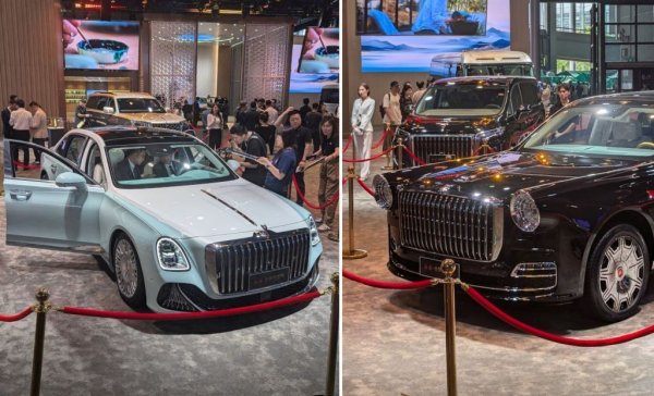 Ето и две коли за още по-отговорни другари от японския император. Старомодните на вид лимузини на Hongchi ("Червено знаме") са за висшия съвет на китайската комунистическа партия, включително и за Си Дзинпин. Както и за всеки простосмъртен, който може да плати 870,000 евро за 6-метровата Guoli (вдясно). Тя се задвижва от 4-литров V8 с 387 коня мощност. На този фон Rolls-Royce Phantom с неговия V12, 570 коня и стартова цена от 460,000 евро е направо далавера. 
