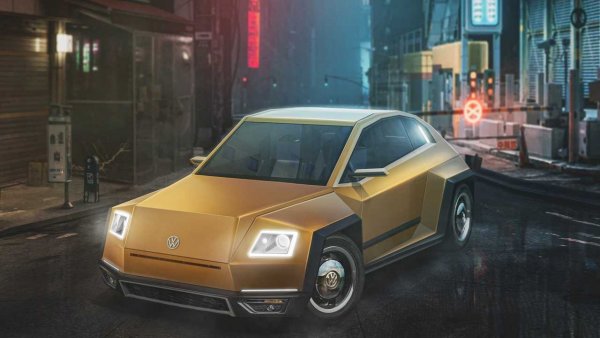 Този модел няма нужда от никакво представяне. Volkswagen Beetle стана не само най-масовият автомобил в света, но също като Tesla Cybertruck багажникът му е отпред. Придавайки му ъгловати черти на каросерията, той губи малко от фирмения си чар, но пък запазва разпознаваемостта си.