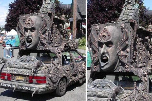 Това всъщност не е името на автомобила, а работният псевдоним на неговия собственик. Клоунът Скот Кембъл сменя вече три такива тежко доработени машини, чиято цел явно е да изкара акъла на празнуващите рожден ден дечица. Кембъл дори бе кандидат за кмет в Портланд, Орегон, но явно лимузината му не спечели доверието на избирателите. 
