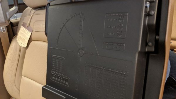 Едно от прословутите "великденски яйца" - долната част на подлакътника е помагало по геометрия. Ако изведнъж ви се наложи да си припомните как се получава тангенс или косинус