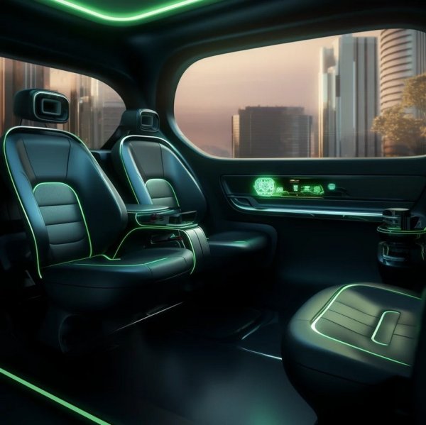 При напредналото автономно управление на колите, седалките ще станат по-комфортни и по-гъвкави - примерно предните ще могат се обръщат назад, за да разговаряте с пътниците си лице в лице, или да поиграете карти. Междувременно шофьорът ще носи дискретен интерфейс за връзка с автомобила на главата си, за да е в течение на случващото се и да може да бъде предупреден, когато има нужда да поеме управлението. 
Дори и днес има много автомобили, предлагащи видеоигри или кино изживяване - от Tesla до BMW. До 2048 възможностите за развлечения в автомобила ще станат още повече. 