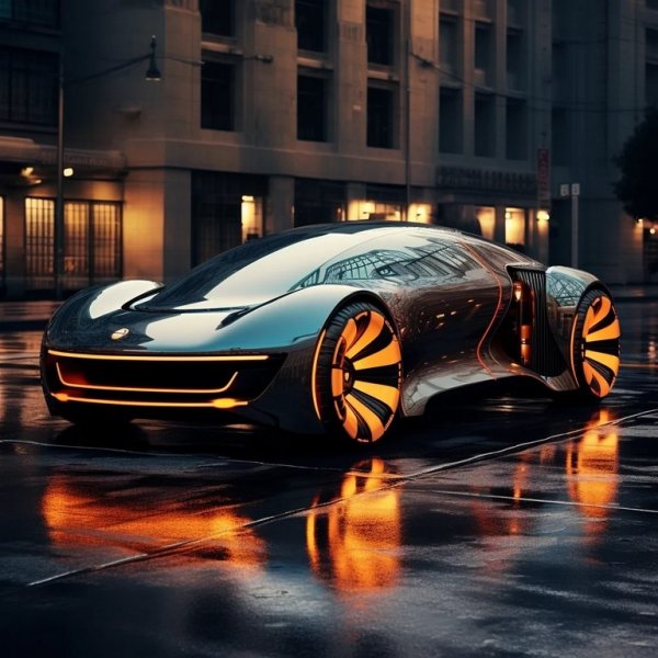 След като използваха Midjourney да изобрази тяхното виждане за бъдещето, експертите накрая оставиха софтуера сам да си го представи, без човешко вмешателство. Визията на ИИ за колата на 2033 година не е толкова различна от тази на експертите - дизайнът напомня за някои днешни хиперколи. Стъклата са силно затъмнени, вероятно намеквайки за използването на нови материали в тях. 
