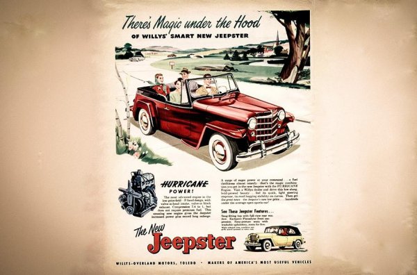 В случая на Jeepster, голям интерес представлява не толкова задното задвижване, а цялостната различна концепция. Кабриолетът, наследил само няколко стилистични нюанса от своите офроуд събратя, представлява опит на производителя да се отклони от утилитарната идеология на линията Civilian Jeep и да отвори пазара за истински граждански превозни средства.

Рекламните изображения отлично отразяват целевата аудитория на въображението на дизайнера Брукс Стивънс - в колата не седят военнослужещи или фермери, а прилично облечени господа и дами, минаващи покрай пейзажите на уважавано предградие. Интересното е, че Jeepster е позициониран и като дамска кола и този факт е увековечен в думите на едноименната песен на британската рок група T. Rex: &bdquo;Момиче, аз съм просто Jeepster за твоята любов&ldquo;.