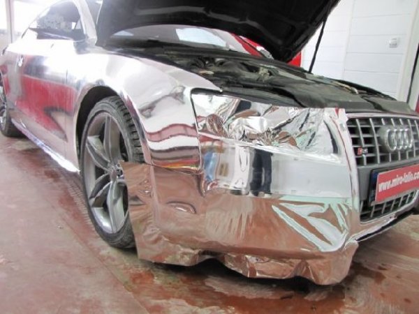 Audi S5 от българската Miro-Folio (оптична доработка с фолио с хром ефект)