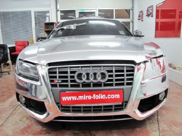 Audi S5 от българската Miro-Folio (оптична доработка с фолио с хром ефект)