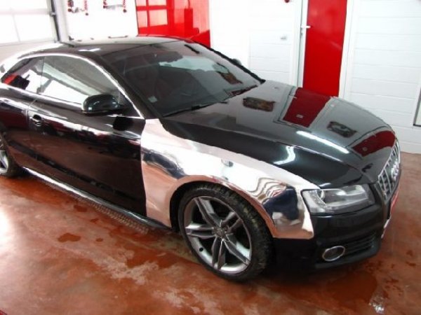 Audi S5 от българската Miro-Folio (оптична доработка с фолио с хром ефект)