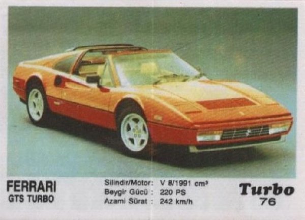 Пълна серия от 100 картинки "Turbo".