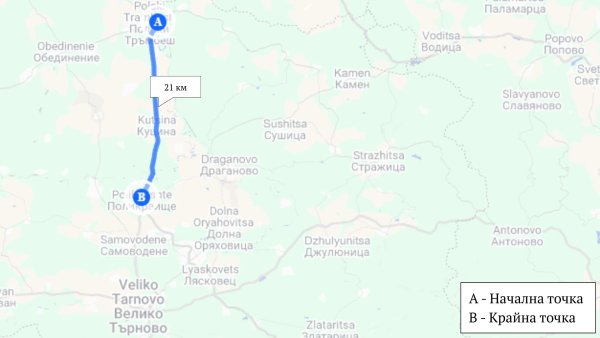 Въвеждат се и три участъка за засичане на средна скорост по натоварения път Велико Търново - Русе (I-5), с дължина 21 километра между Поликраище и Полски Тръмбеш. Както и при всички други капани за скорост, и този действа и в двете посоки. 
