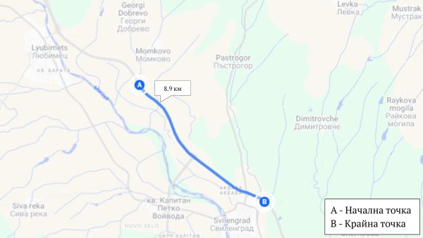 Последният засега участък със засичане на средна скорост по "Марица" започва там, където свършва предпоследният - край Момково, и продължава до втората отбивка за Свиленград, общо 8.9 километра. 

