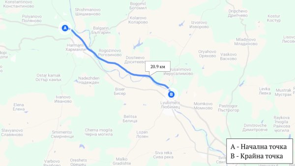 Три капана за средна скорост се грижат за обезопасяването и на магистрала Марица (и за попълването на бюджета на МВР, по съвместителство). Първият започва малко преди отбивката за Харманли и продължава 20.9 километра до Любимец. 
