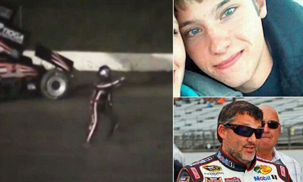 Но всички простотии избледняха след едно състезание в Канандайгуа през 2014, където Стюърт избута младия Кевин Уорд. 20-годишният Уорд направи онова, което обикновено прави Тони - изскочи от колата си и изтича на пистата да се разправя с него, опитвайки се да го спре при следващата обиколка. Болидът на Стюърт леко кривна вдясно и огромната му задна гума буквално прегази Уорд, отхвърляйки го на почти 8 метра и убивайки го на място. Обвиняваха го, че нарочно се е доближил към младежа, за да го уплаши, и просто не е преценил разстоянието. Самият Стюърт твърдеше, че е "съсипан" от случката. 
Той се оттегли от NASCAR след 2016 и сега е собственик на отбор - и продължава да раздава юмруци при всеки удобен повод. 
На снимката: 20-годишният Уорд секунда преди да бъде прегазен, пак той с майка си, и долу вдясно Тони Стюърт
