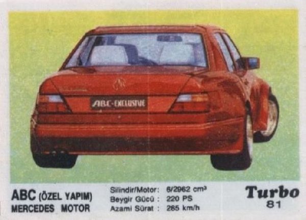 Пълна серия от 100 картинки "Turbo".