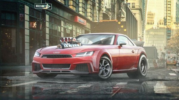 Когато Audi TT за първи се появи в продажба, той беше посрещнат сравнително топло на американския пазар - 12 000 бройки в сравнение с 38 000 в Европа през 2000 г. През същата година беше номиниран за наградата "Автомобил на годината в Северна Америка". За съжаление, оттогава продажбите на купето в САЩ спаднаха значително. За модела има само един изход - да се добави малко американска сила. Мощни гуми, повдигна окачване, заден спойлер в стил NASCAR, по-дълго шаси и двигател над капака правят Audi TT идеален за пазара в САЩ. Превръщането на Audi TT от изискано купе в мускулест звяр определено ще привлече вниманието на купувачите.