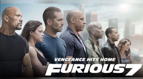 Трудно е да се направи ясна граница между "автомобилни" и "неавтомобилни" филми, но ще се съсредоточим върху бокс-офис числата. Седмата серия от известната филмова сага „Бързи и яростни” е един от десетте най-успешни филма в историята - само „Аватар”" и „Титаник” на Джеймс Камерън, както и няколко филма на Marvel го изпреварват по приходи. Затова и „Бързи и яростни 7“ заема първото място при „автомобилните филми“.

Продукцията от 2015 г. имаше бюджет от около 200 милиона долара и събра над 1,5 милиарда долара в световен боксофис - дори по-късните филми от поредицата не успяха да подобрят този рекорд! Част от успеха на „Бързи и яростни 7“ се дължи на факта, че това беше последният филм с участието на Пол Уокър, който загина при автомобилна катастрофа преди снимките да приключат през ноември 2013 г.