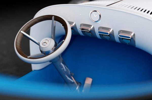 Прототипът съчетава ретро визия с най-новите технологии, като по този начин неговите създатели искат да съчетаят символично миналото и бъдещето на марката. Има линии, подобни на рядка кола, отворени колела, аскетичен интериор и място на водача, типични за онези времена.