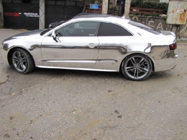 Audi S5 от българската Miro-Folio (оптична доработка с фолио с хром ефект)