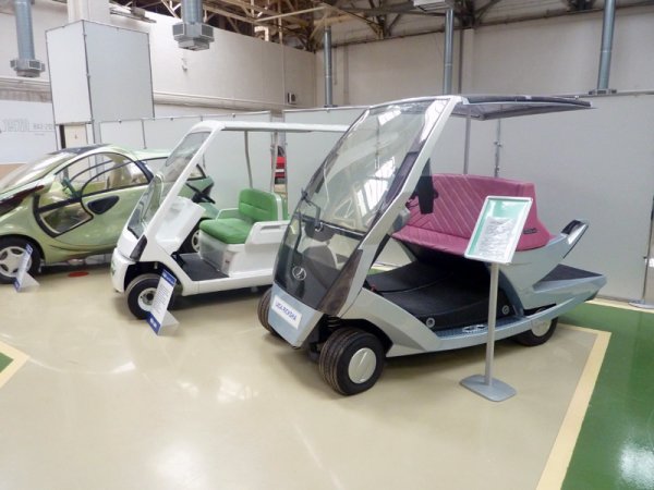 Търсенията на нови източници на приходи в началото на новото хилядолетие родиха и неща като тези голф-колички с логото на ВАЗ. 
