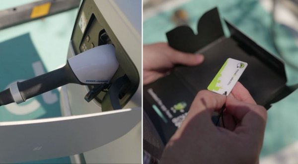 С Travel By Electric зареждането се улеснява безкрайно: вместо да сваляме няколко различни приложения на различните гръцки доставчици, да се регистрираме и да си въвеждаме кредитните данни,  достатъчно е само да докоснем станцията с миниатюрната карта в началото и в края на сесията