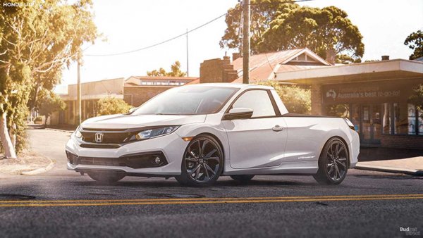 Със своята цялостна структура на каросерията, Honda Ridgeline вече е ют по дух, ако не чисто по дефиниция. Budget Direct си представя компанията да върви по друг начин, като превръща Civic в малък пикап. А за нещо наистина диво, представете си същото , но в Type R версия.