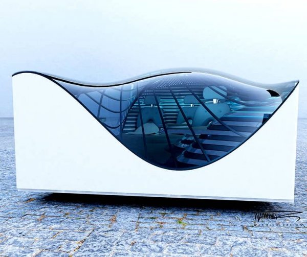 Както обяснява самият Варминг, това е "поетичен" опит да си представи напълно автономните превозни средства на бъдещето, лишени от волан и педали. 