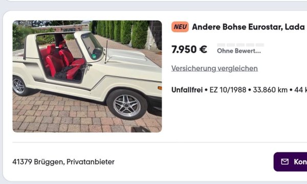 Скромният интерес към Bohse Eurostar навремето обаче предизвиква истинска мания по този автомобил днес. Малкото оцелели бройки са обект на сериозно търсене от колекционери и в последните години се продават на цени между 6,000 и 12,900 евро. В момента в Германия се предлага един екземпляр за близо 8,000 евро, с пробег от само 34,000 км. 
