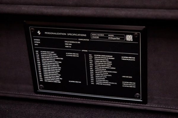 В най-скъпите модели като Superfast например, има специална плочка със списък от избраните опции. Доста ексклузивно.