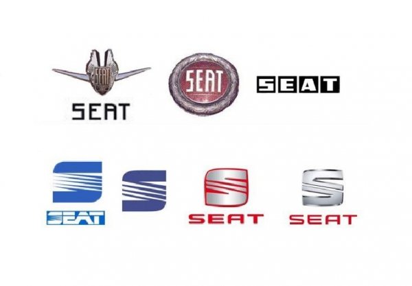 Испанската компания е създадена за лицензно производство на автомобили Fiat, и първоначално логото й е директна заемка от това на италианците. В края на 60-те Fiat сменя своята емблема - и Seat веднага ги следва. 
През 80-те обаче договорът с Fiat изтече и испанската компанията се обвърза с Volkswagen, което доведе и до появата на познатата ни днес емблема със стилизираното S. 
