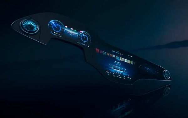 Вече ви разказахме за новия гигантски OLED дисплей, който Mercedes се готви да използва в бъдещия си електрически флагман EQS. 56-инчовото табло е всъщност комбинация от три вградени екрана. Системата има 8-ядрен процесор с 24 гигабайта RAM и 12 различни актуатора, осигуряващи т. нар. "хаптичен" ефект - тоест усещането, че натискате реални бутони, а не просто сензорен екран.
Стъклото съдържа специален алуминиев силикат и, освен че е неуязвимо на надраскване, гарантира и липсата на отражения и бликове.
