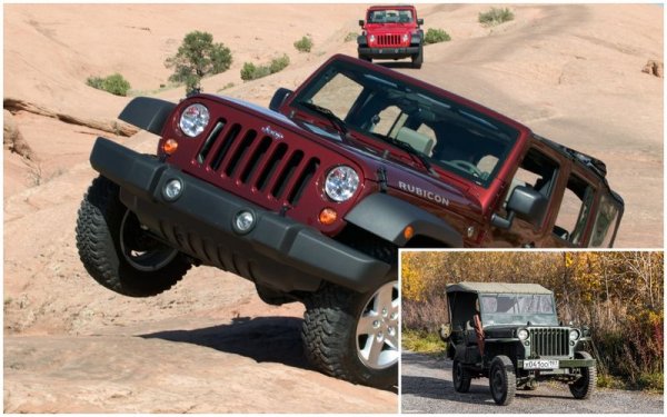 Предшественикът на първите всъдеходи в Европа и Япония е американският Willys MB от Втората световна война. След нея започват да излизат по-комфортни модификации, но автомобилът запазва своите класически качества. Стоманената рама се съчетава с твърди ресори на окачванено. Предният мост се заключва, а заедно с механичната скоростна кутия има и раздатка с понижаващи предавки. Моторът развива 60 к.с.

Сегашният Jeep Wrangler е един от малкото автомобили, които са запазили качествата на своя дядо и дори е добавил някои неща, с които Willys не е разполагал на времето. Той отново е на твърда рама, като отпред вместо ресори има пружини. Базовият пътен просвет е 190 мм. Има версии с постоянно задвижване на четирите колела, като те са с две или с четири врати. Моделът е оборудван с електронно управляема блокировка на  диференциала. Двигателите са с мощност от 170 к.с. (дизелов) до бензинов с 272 к.с. Скоростните кутии са механична с 6 предавки или автомат с 5. Ощо-взето, Wrangler си остава един от най-забележителните всъдеходи на планетата.
