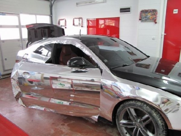 Audi S5 от българската Miro-Folio (оптична доработка с фолио с хром ефект)