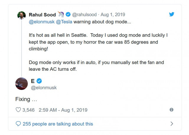 Tesla dog mode