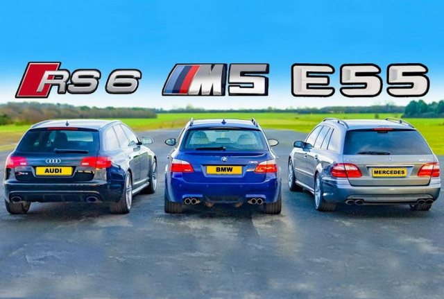 BMW M5 V10, Mercedes-Benz E 55 AMG и Audi RS6 