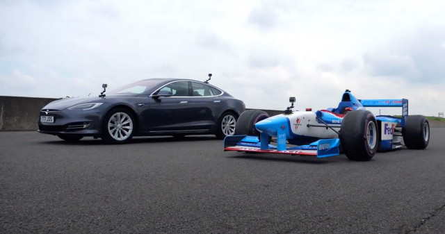 Tesla Model S vs F1