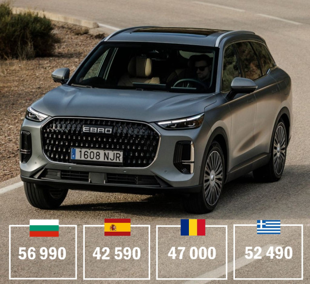 Ebro S900, Chery Tiggo 9, цени, България, Испания, Румъния, Гърция
