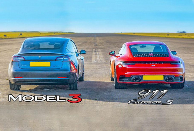 Porsche 911 vs Tesla Model 3