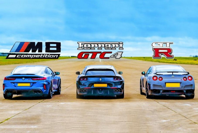 BMW M8, Ferrari GTC4 и Nissan GT-R