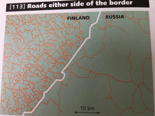 пътища, Русия, Финландия, карта