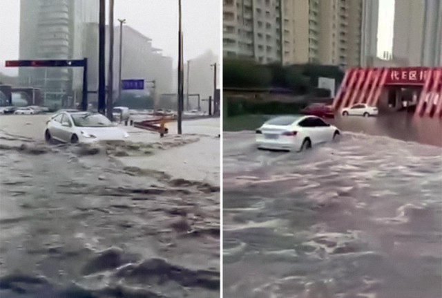Tesla Model 3 наводнение