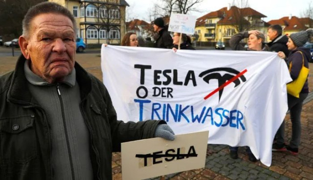 Tesla, гигафабрика, протест, Берлин, Бранденбург